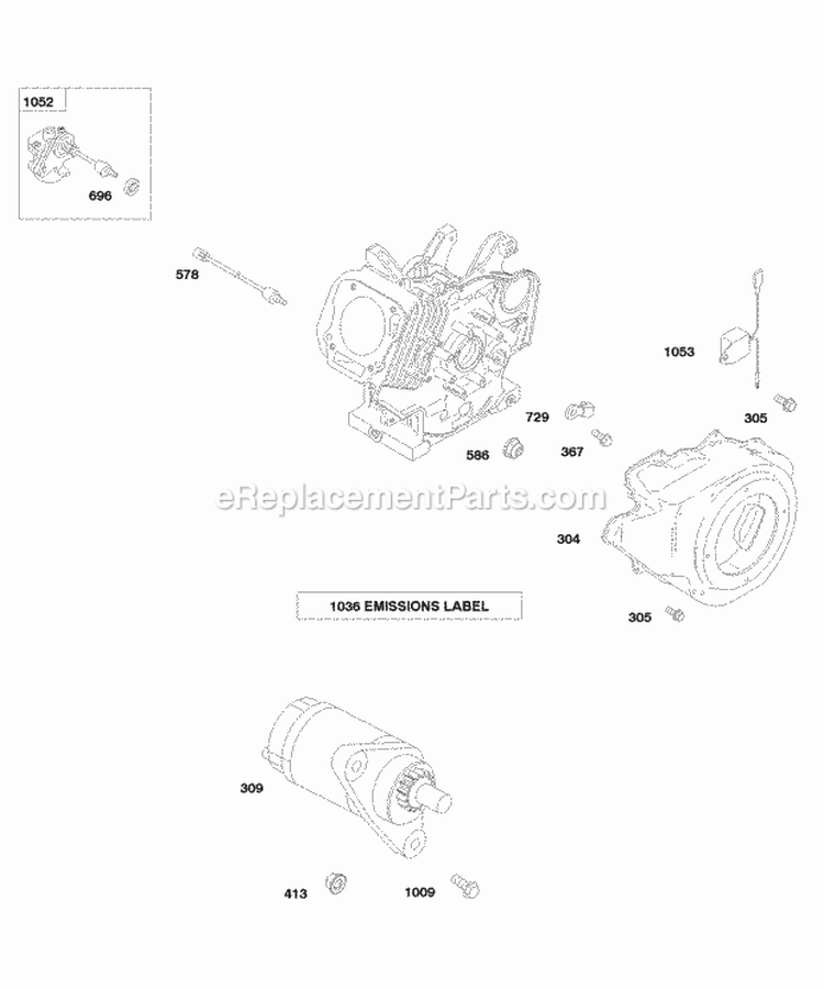 Blower Housing Electric Starter Diagram and Parts List for 246437-0084-B1  Briggs and Stratton Engine